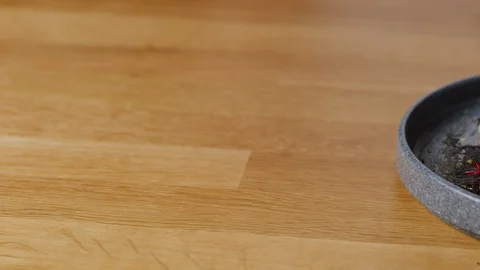 Served beef Tar Tar on dish macro shot, five star meal Stock Footage 128484887