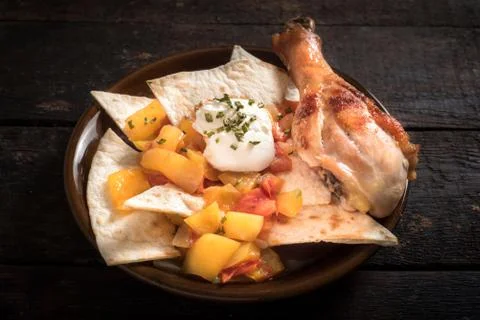 Served chicken Stock Photos