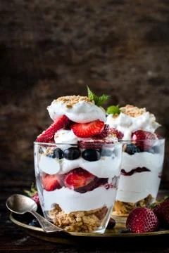 Served dessert Stock Photos