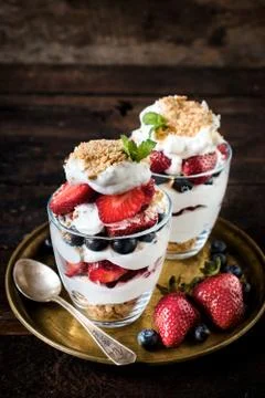 Served dessert Stock Photos