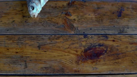 Served dried fish and beer on the table. Stock Footage 134646757