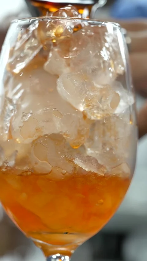 Served as a drink in a glass cup Stock Footage 307305016