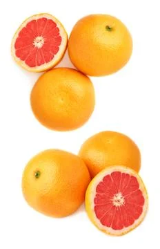 Served grapefruit composition isolated over the white background Stock Photos