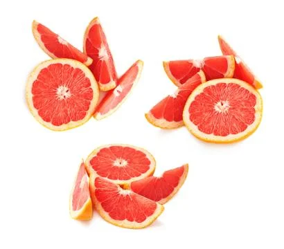 Served grapefruit composition isolated over the white background Foto stock