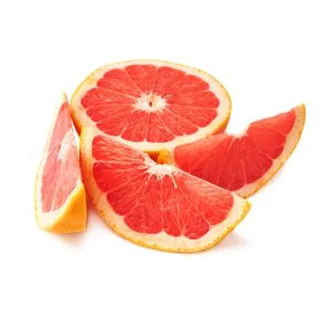Served grapefruit composition isolated over the white background Stock Photos