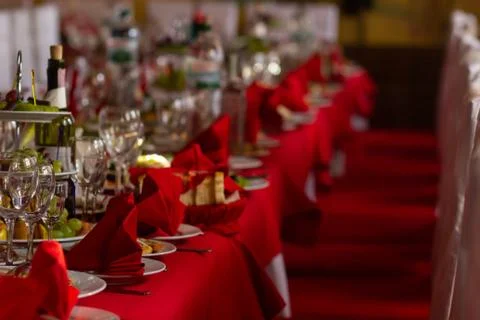 Served holiday table Stock Photos