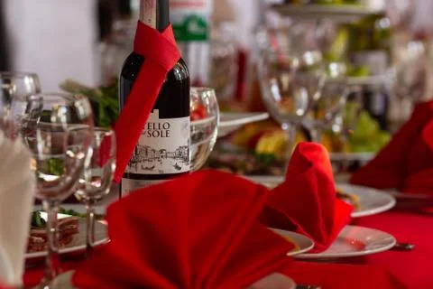 Served holiday table Stock Photos