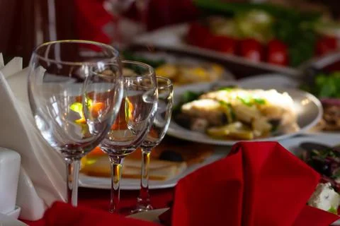 Served holiday table Stock Photos