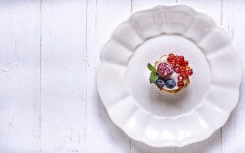 Served mini tarts Stock Photos