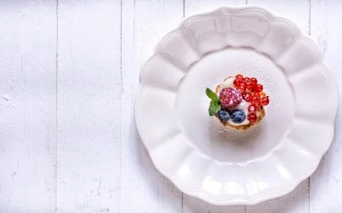 Served mini tarts Stock Photos