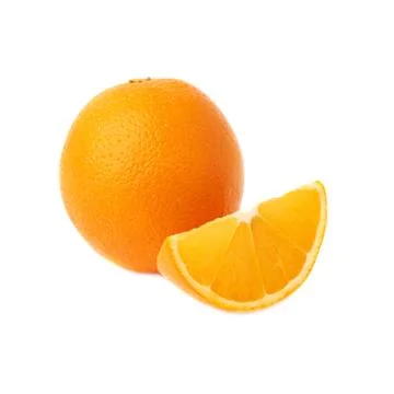 Served orange fruit composition isolated over the white background Stock Photos