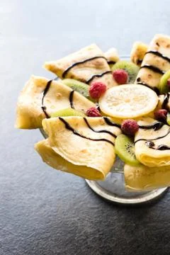Served pancakes Stock Photos