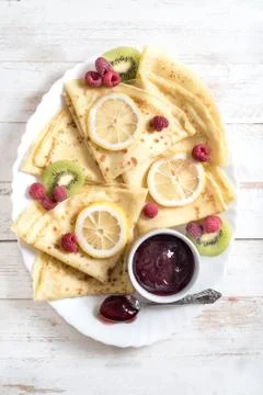 Served pancakes Stock Photos