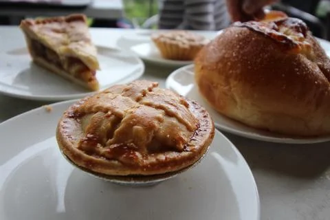 Served Pastry at Cafe Table Foto stock