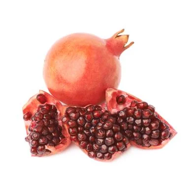 Served pomegranate fruit composition Stock Photos