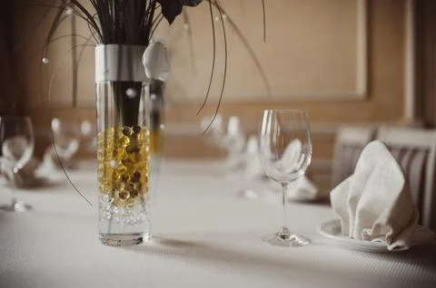 Served restaurant table Stock Photos