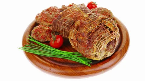 Served roast meat Vídeos de archivo 25115866