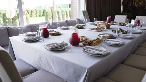 Served table Stock Footage 146575423