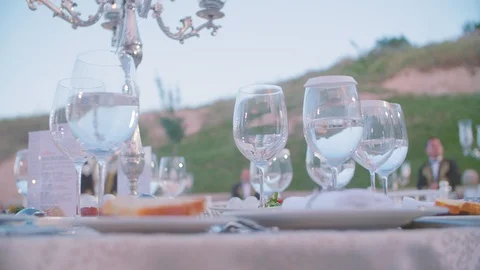 Served Table in Restaraunt Stock Footage 103635772