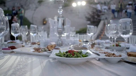 Served Table in Restaraunt 스톡 동영상 103635991