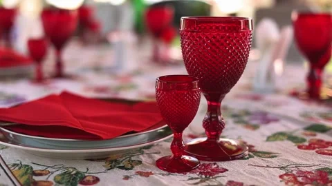 Served table in a restaurant Stock Footage 311023406