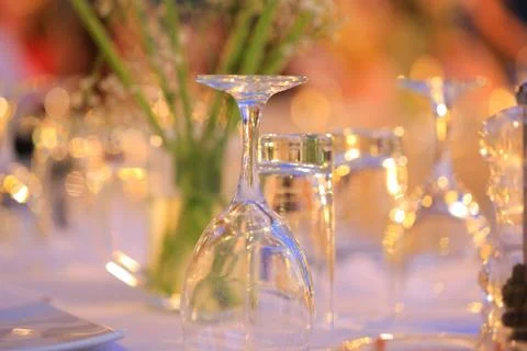 Served table in a restaurant Foto stock