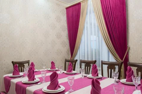 Served table in the restaurant Stock Photos