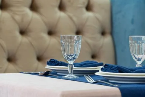 Served table in the restaurant Stock Photos