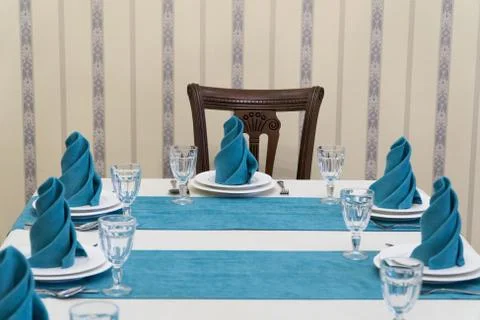 Served table in the restaurant Stock Photos