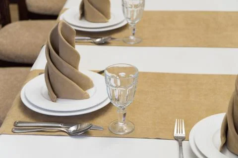 Served table in the restaurant Stock Photos