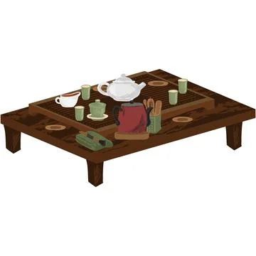 Served table for tea ceremony vector illustration Stockillustratie