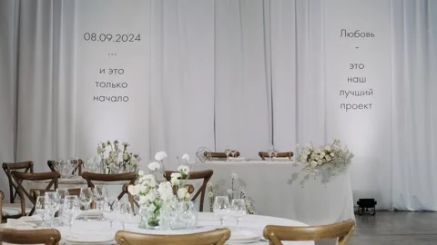 Served tables in a restaurant Video stock 309496350