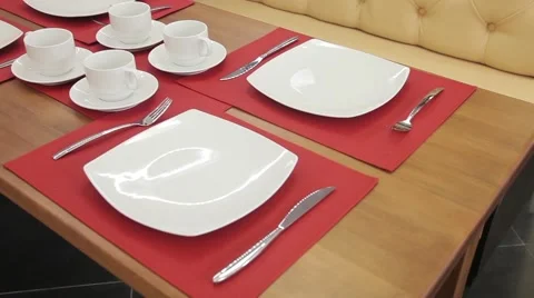 Served tables waiting for clients Stock Footage 57478439