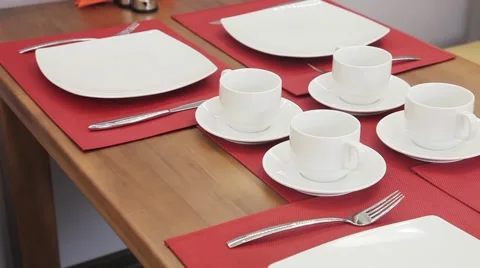 Served tables waiting for clients Stock Footage 57478448