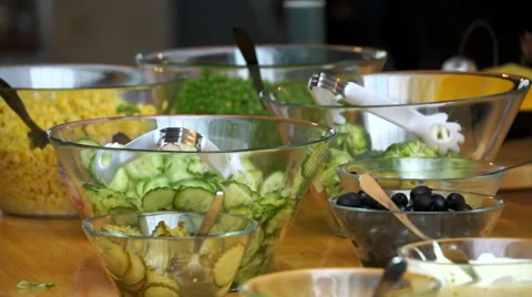 Served vegetables Stock Footage 47962617