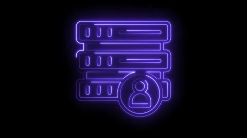 Server access user authentication neon style data center security isolated on Stock Footage 322961345