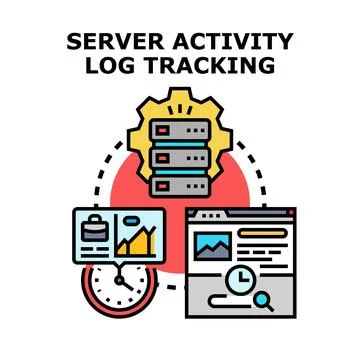 Server activity log tracking concept illustration Stock Illustration