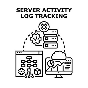 Server activity log tracking for data analysis Stock-Illustration