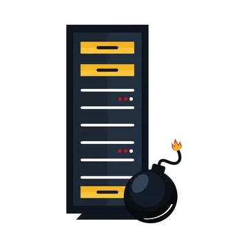 Server and bomb Stock Illustration