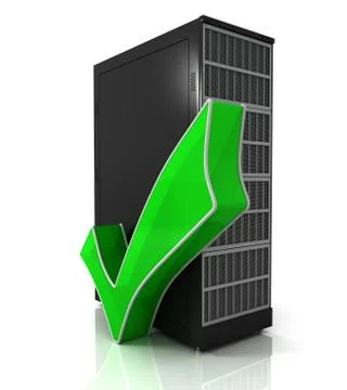 Server and check mark Stock Illustration