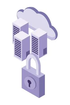 Server and cloud Stock Illustration