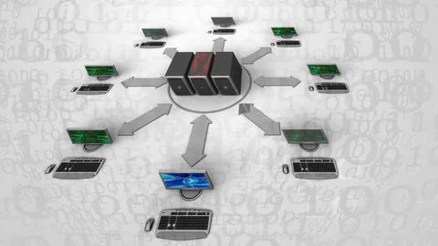 Server and computer - computer network and communication concept Stock Footage 100273057