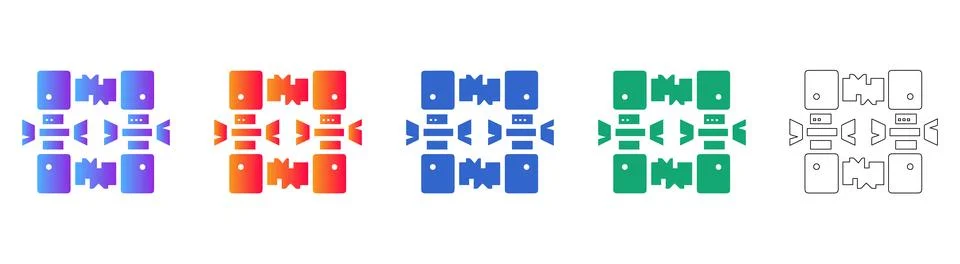 Server and Data Center Rack Icons Collection イラスト素材