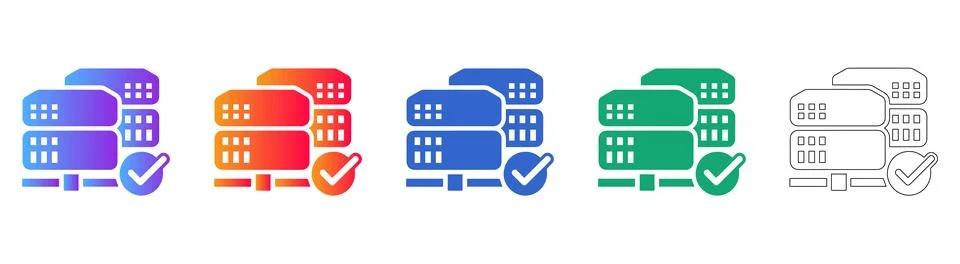 Server and Data Network Infrastructure Icons Stockillustratie