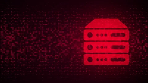 Server and data storage background, Computer server icon made with binary code Stock Footage 336604072