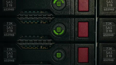 Server and many buttons and ports on it Video stock 242472001