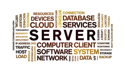 Server animated word cloud,animation tag kinetic typography seamless loop. Stock-Footage 328022702