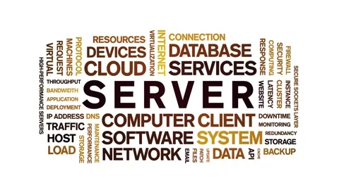 Server animated word cloud,animation tag kinetic typography seamless loop. Stock Footage 328022721
