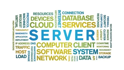 Server animated word cloud,animation tag kinetic typography seamless loop. Stock Footage 328022760