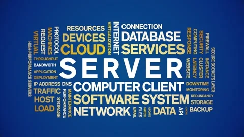 Server animated word cloud,animation tag kinetic typography seamless loop. Stock Footage 328264946